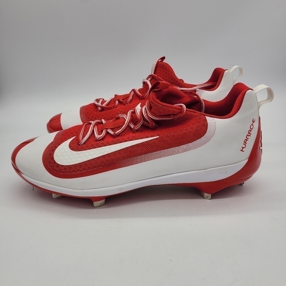 Nike Shoes Men's 15 Huarache Red White Swoosh Baseball Lace-Up Cleats